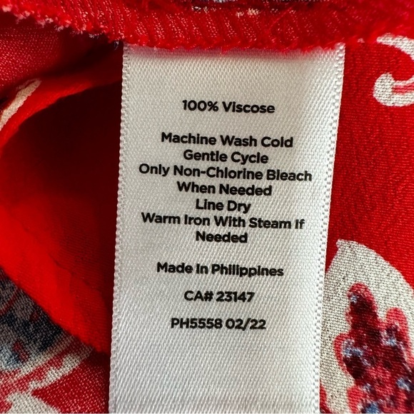 Talbots Red Floral Short Sleeve Dress, Friends Style, 8 - Picture 8 of 10